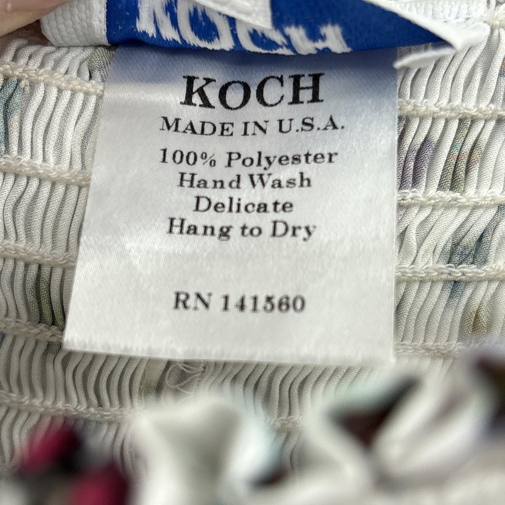Koch Shorts Womens XS White Butterfly Print Smocked High Waist Made In USA - Picture 12 of 13